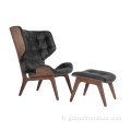 Chaise salon mammouth base de cendres naturelles en cuir